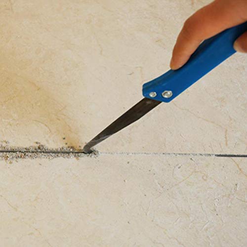 FOCCTS 12PCS Foldable Tile Joint Tool Grout Removal Scraping off Edges Caulking Tool Kit, 2 Grout Saw and 10 Grout Saw Knife for Bathroom, Bedroom, Tiles Gap