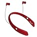 Bluetooth Headphones / Headset Rymemo Super Long Battery Music Stereo Sports/Running Wireless Earphones Vibration Neckband Style for Cellphone,Red