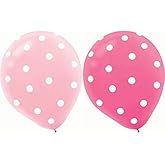 AnnoDeel 50 pcs 12" Latex Balloons, Pink Polka Dot Balloons for Brithday Balloon Wedding Balloon decoration