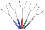 Block House Marshmallow Roasting Sticks - Large Stainless Steel Telescoping Forks, Adjustable And Extendable For Kids! Roast Hot Dogs & Smores Over A Campfire! Heavy Duty Roasting Skewer Set With Bag!