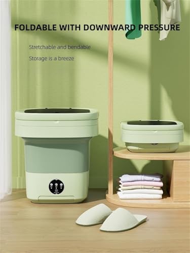 Portable Washing Machine, Mini Washer,16L Upgraded Large Capacity Foldable Washer.Deep Cleaning of Underwear, Baby Clothes and Other Small Clothes.Suitable for Apartments, Dormitories, Hotels.(Green)