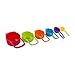 STARBER Plastic Measuring Spoon Set - 6 Spoons for Liquid and Dry Ingredients, Ranging from 1/2 Tablespoon to 1 Cup Including Milliliter Measures - Nesting, Colorful and Easy to Clean