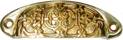 Victorian Brass Bin Drawer Pull Handle Centers 2 5 8 Antique