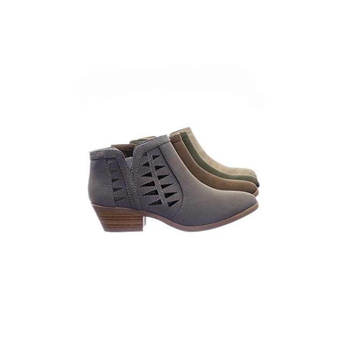 Stacked Block Heel Ankle Booties 