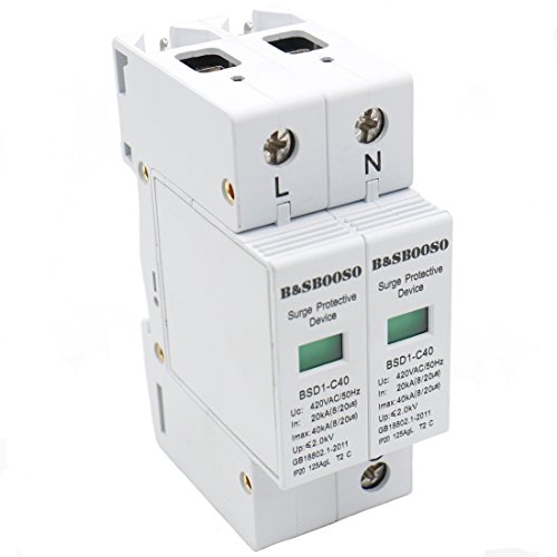 Baomain Surge Protection Breaker Device Arrester BSD1-C40 Arrester White 1P+N 40KA 420V