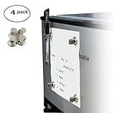 Super Strong Magnetic Pen Holders, Stainless Steel Magnet Push Pins with Spring Loop Hooks for Refrigerator, Whiteboard, Erase Board and Bulletion Board, 4 Pack