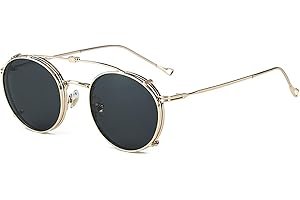 weiyuchen Round Polarized Sunglasses Men Clip On Folding Uv400 Glasses For Women Metal Frame Driving Sun Shades