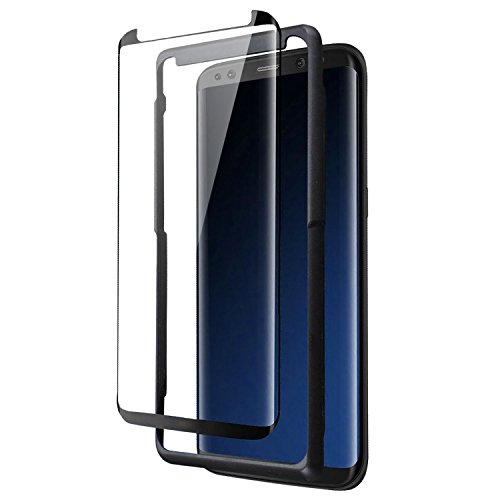 Galaxy S8 Screen Protector - Case Compatible / Case Friendly - Tempered Glass - Olixar Easyfit - Samsung Galaxy S8 - Black and Installation Tray