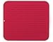 Red Extra-Large Silicone Dish-Drying Mat & High-Heat Resistant Trivet With BONUS Silicone Scrubby | Antimicrobial, Antibacterial | 17.8 x 15.8 inch