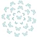 Luxbon 100Pcs 3D Vivid Cardboard Paper Hollow Butterfly Matt Effect Wall Stickers Art Crafts Decals Butterflies Home DIY Improvement Decor Mural Light Blue