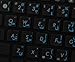 4Keyboard Arabic Keyboard Labels ON Transparent Background with Blue Lettering (14X14)