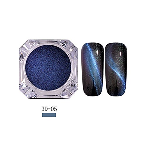 Mimfor Cat Eye Nail Powder Neon Mirror glitter Mirror Effect Rainbow Crystal Opal (E,)
