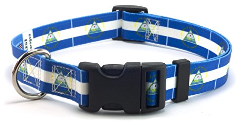 Nicaragua Nicaraguan Flag Dog Collar by PatriaPet for Large Dogs
