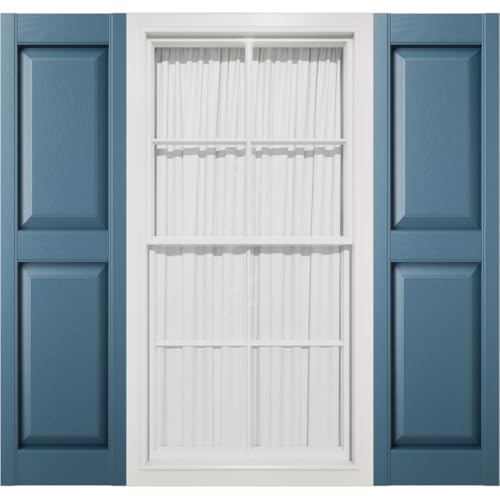 14 3/4"W x 60"H Mid-America Vinyl, TailorMade Two Equal Panels, Raised Panel Sh…