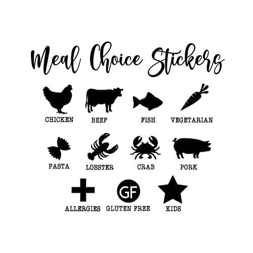 Meal Indicator Stickers (set of 10) Menu Choice Icons
