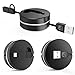 Retractable USB Cable, Acessorz 2in1 Micro USB Sync & Charge 1M Retractable Quick Charging Data High Speed Adapter Cable for iPhone X/Xs Max, iPhone 5s 6 6s 7 8 Plus,iPad,iPod,Android Phones (Black)