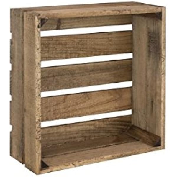 Caja de Madera Envejecida Cuadrada Sam, Caja Mediana, Madera ...