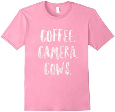 Mens Coffee Camera Cows - Distressed Funny Texas T-Shirt Small Pink