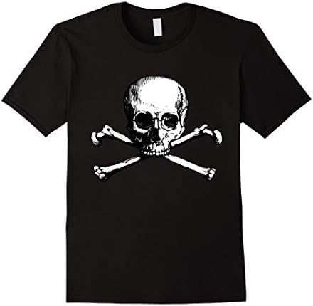 Mens Skull &amp; Bones Tshirt Large Black