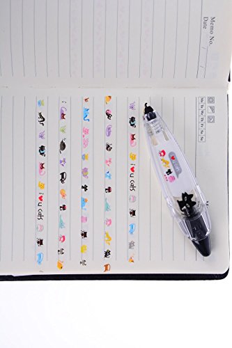 Welecom 4 Pack Decoration Correction Tapes Set Cartoon Animal Cats Dogs Heart Shape Novelty Correction Pen Machine Decoration Sticker for Scrapbooking, Diary, Planner, Journal DIY Crafts