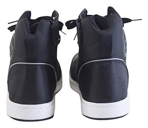 Bilt Dexter Protective Padded Side Zipper Casual Short Boot Sneakers Sport Bike Street Motorcycle Riding Shoes - Black 11