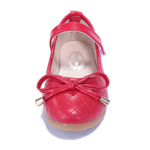 ALPHELIGANCE Girls Ballet Mary Jane Strap School Uniform Dress Flat Shoes (Toddler/Little Kid) Red - Thumbnail 3
