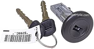 Chevy Ignition Lock Cylinder With 2 Keys - OEM Part #707835C + 598007, Includes Bowtie Key Chain