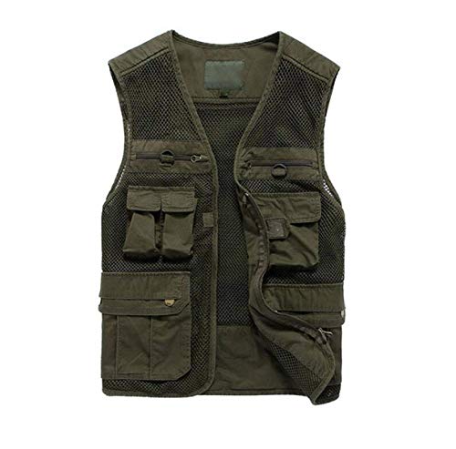 HX fashion Männer Nner Single Layer Mesh Multitasche Weste Bequeme Größen Fr Hling Und Herbst Outdoor Fotografie Weste…
