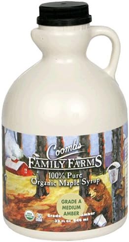 Coombs Family Farms 100% Pure Organic Maple Syrup Grade A Medium Amber, 32-Ounce Jug