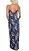 PRETTYGARDEN Women's Spaghetti Strap Floral Print Deep V Neck Boho Maxi Long Flowy Dress with Pocket (Blue, Medium)