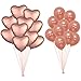 KatchOn Big Rose Gold Heart Balloons - 18 Inch, Pack of 20 | Rose Gold & Blush Pink Heart Shaped Balloons | Valentines & Galentines Day Decorations