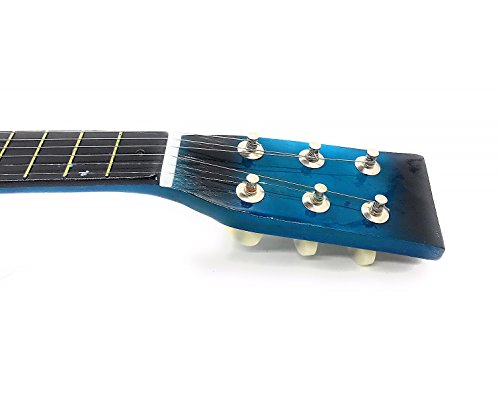 Kids 6 String Wooden Acoustic Ukulele Toy Classic Guitar Musical Instrument Toy w/ Tunable Vibrant Sounds Ukulele , Acoustic Guitar For Kids (Blue)