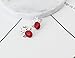 Zhiwen Silver Plated Crystal Antlers Earring Christmas Reindeer Antlers Earing Xmas Crystal Gemstone Earrings (Red)