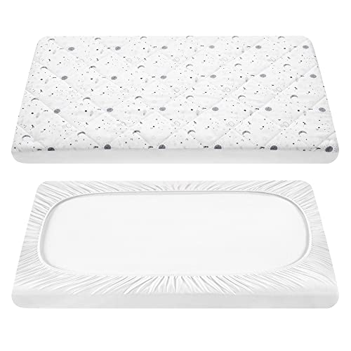 TILLYOU Cloudy Soft Waterproof Pack and Play Sheet Quilted, Breathable