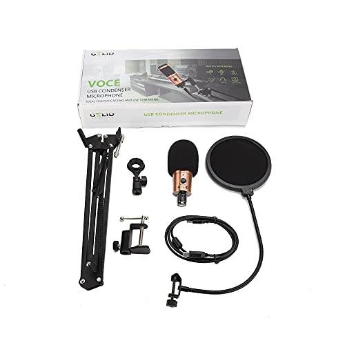 GELID Voce USB Mikrofon - PC Kondensatormikrofon für Podcast, Streaming & Gesang, Komplett-Set inkl. Tischhalterung, Microphone – Bild 7