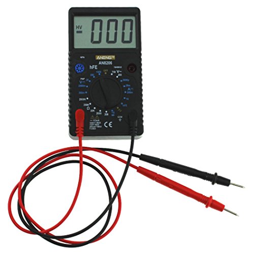 Dressffe AN8206 Digital Multimeter Large Displays Amps Output Voltage Ohm Probe Tester