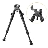 BESTSIGHT Clamp-on Bipod for Rifles 6-9 inch Folding Hard Bipod Adjustable Height Rubber Feet Metal Universal Mount