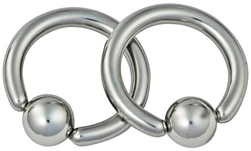 Pair of 2 captive rings: 12g 3/8" surgical steel captive bea…