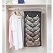 TuuTyss Hanging Mesh Pockets Dual-Sided Closet Organizer for Underwear,Bra,Socks,Accessories with Hanger,Large Pockets-Grey