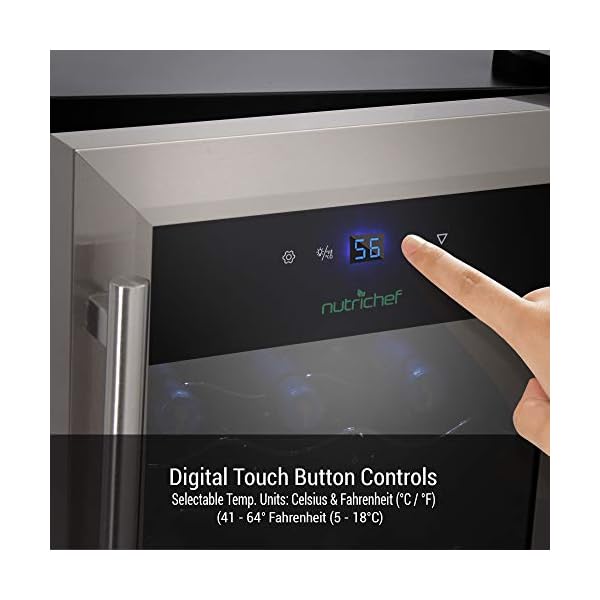 Nutrichef-15-Bottle-Refrigerator-White-Red-Chiller-Countertop-Cooler-Freestanding-Compact-Mini-Wine-Fridge-w-Digital-Control-Stainless-Steel-Door
