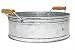 Round Metal Bucket Tray - Galvanized Farmhouse Decor with Wooden Handles for Bathroom Vanity, Centerpiece, Coffee Tables, Kitchen Island, Pantry Storage, Towel display - Rustic style by H & K Designs