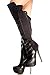 Elegance FAUX LEATHER SIDE ZIPPER OVER THE KNEE PLATFORM BOOTS