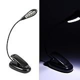 Exlight Bright 4 LED Reading Light Battery Operated FREE 200cm USB Cord With US Regulatory Plug Adapter for Bed, Travel, Gift, Hobby, Craft, Night, Task, Desk & Books (Black, white)