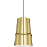 Kuzco Lighting Castor 8" Pendant | Gold Finish | Matte White Interior Aluminum Shade | Modern Conical Pendant Light | Made of