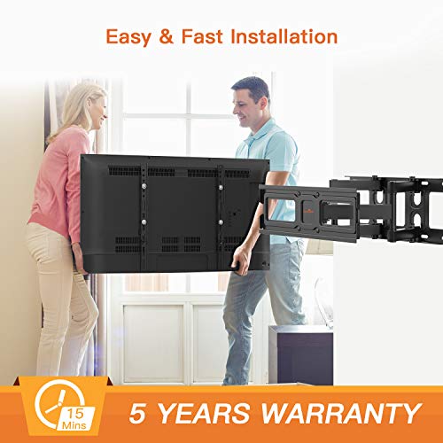 Perlegear TV Wall Mount Bracket Full Motion for 2665 Inch LED, LCD