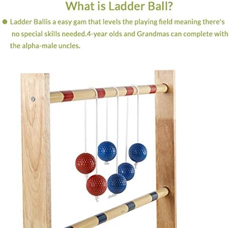 Ladder toss set with two ladders and colored toss ropes.