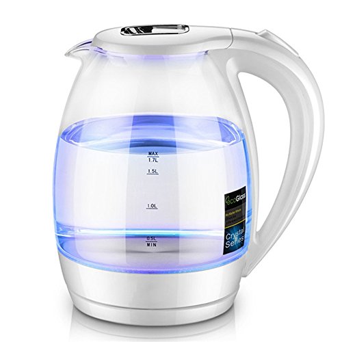 Click Here to See More Images Just_for you - 1.7L Quick Boil Electric kettle glass temperature control, no plastic, auto shut off.