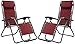 Zero Gravity Chairs Set of 2 Pool Lounge Chair Zero Gravity Recliner Zero Gravity Lounge Chair Antigravity Chairs Anti Gravity Chair Folding Reclining Camping Chair with Headrest by Naomi Home - Red
