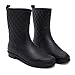 Asgard Women's Mid Calf Rain Boots Waterproof Rubber Booties BK39 Black