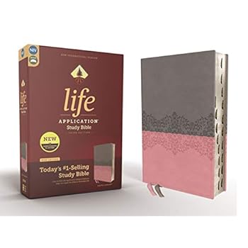 NIV, Life Application Study Bible, Third Edition, Leathersoft, Gray/Pink, Red Letter Edition, Thumb Indexed NIV, Life Application Study Bible, Third Edition, Leathersoft, Gray/Pink, Red Letter Edition, Thumb Indexed